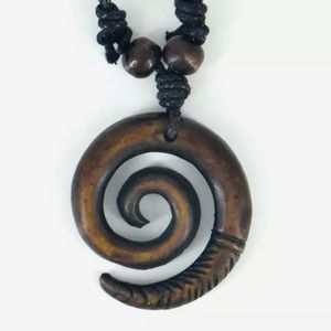 Design Spiral Helix 
Pendant Necklace Amulet
Tribal bohemian Fashion Jewelry